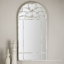 Distressed Aged White Framed Wall Decorative Mirror for Wall Decorations